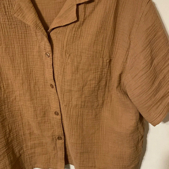 Women’s STARS ABOVE XXL CREAM BROWN  WITH‎ A TEXTURED DESIGN BLOUSE - Picture 3 of 7